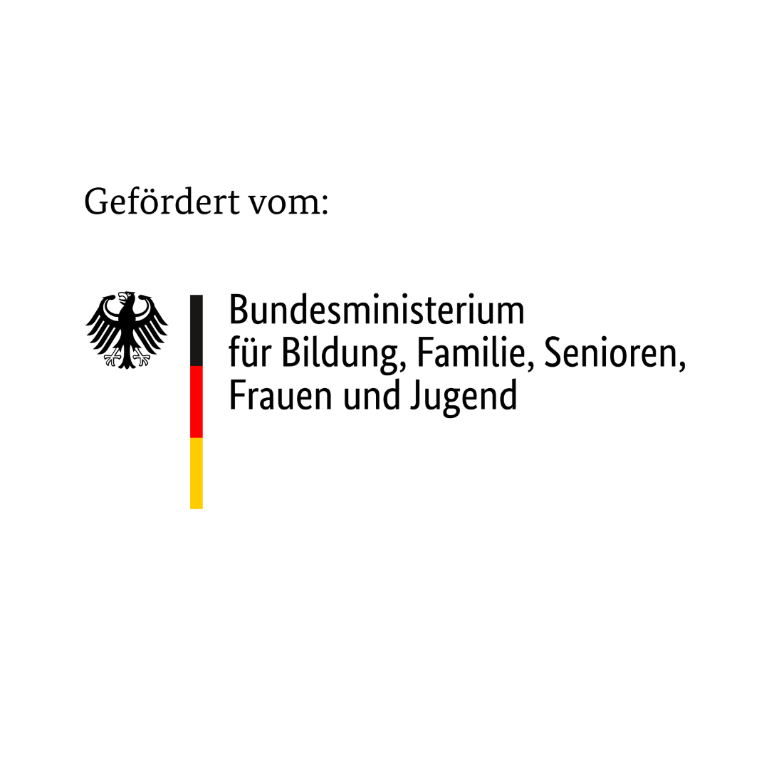 Logo des Bundesministeriums für Bildung, Familie, Senioren, Frauen und Jugend mit Bundesadler und Farbband.
